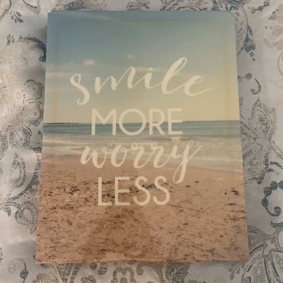 Smile more worry less relaxing ocean view canvas - Picture 1 of 10